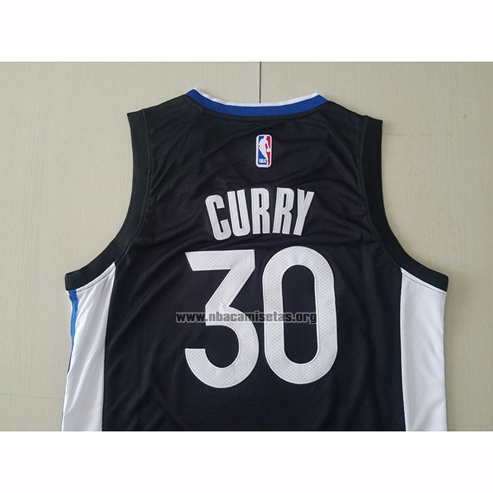 Camiseta Golden State Warriors Stephen Curry NO 30 Ciudad Negro